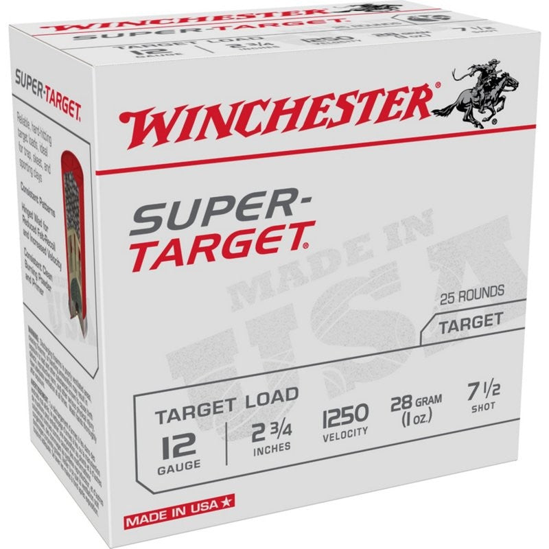 Winchester Target Load 12ga 2.75 in Ls #7.5 1250fps 25bx - 12 Gauge 2-3/4" 1oz 1250fps #7.5 25/Box