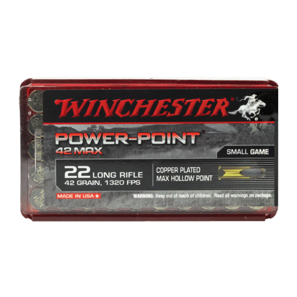 Winchester Power Point Max 22LR 42gr HP copper plated