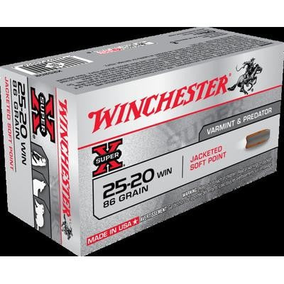 Winchester SUPER-X RIFLE .25-20 Winchester 86 Grain Jacketed Soft Point Centerfire Rifle Ammo 50 Rounds X25202