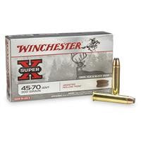 Winchester SUPER-X RIFLE .45-70 Government 300 Grain Jacketed Hollow Point Brass Cased Centerfire Rifle Ammo 20 Rounds X4570H