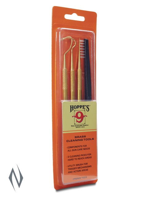 HOPPES GUN CLEANING PICKS BRASS & BRUSH SET