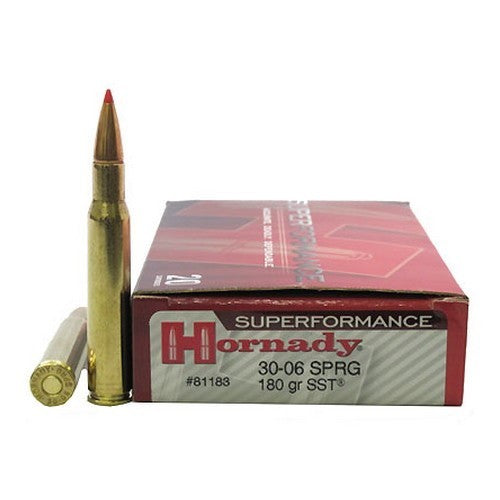 Hornady Superformance .30-06 Springfield 180 Grain Super Shock Tip Brass Cased Centerfire Rifle Ammo 20 Rounds 81183