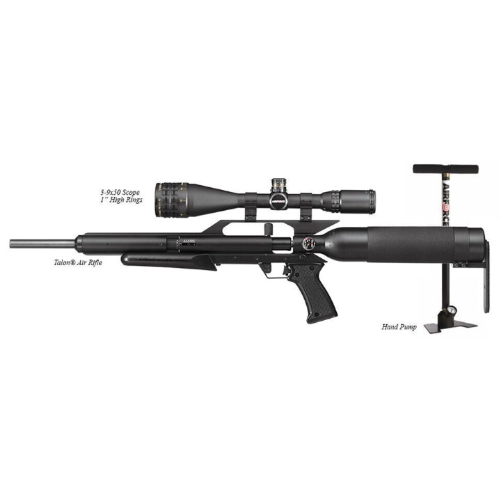 Airforce Talon .22 Air Rifle with Hand Pump, 3-9X50 Scope, BKL 1 IN High Rings