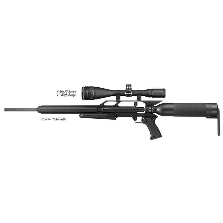 Airforce Condor .25 w/Hand Pump, 4-16X50 Scope, BKL 1 IN High Rings Air Rifle